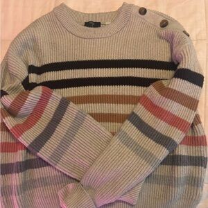 Tahari Women's Striped Sweater - Black, Brown, Pink, Gray